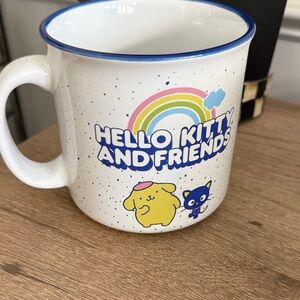Hello Kitty and Friends Speckled White Mug with Rainbow